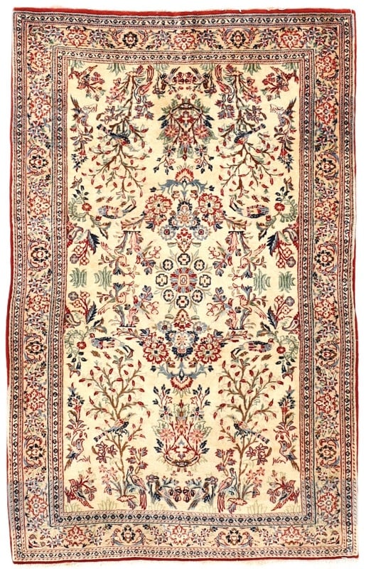 Perserteppich Nain 120 x 74 cm Wolle handgeknüpft Antik