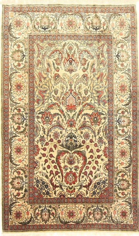 Orientteppich 94 x 47 cm Seide handgeknüpft Hereke