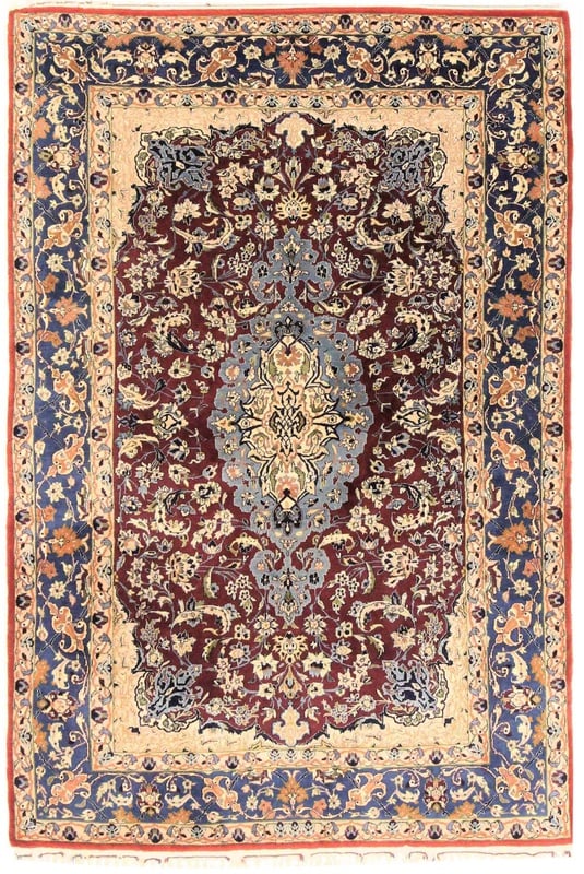 Perserteppich Isfahan 171 x 110 cm Wolle Seide handgeknüpft