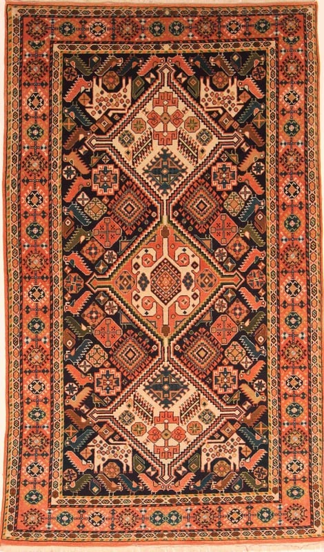 Orientteppich Russland 208 x 123 cm Wolle handgeknüpft Antik