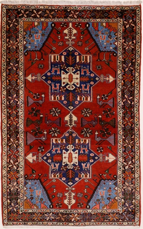 Perserteppich Shahsawand 201 x 126 cm Wolle handgeknüpft