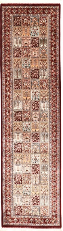 Perserteppich 300 x 75 cm Wolle handgeknüpft Rot-Orange Läufer
