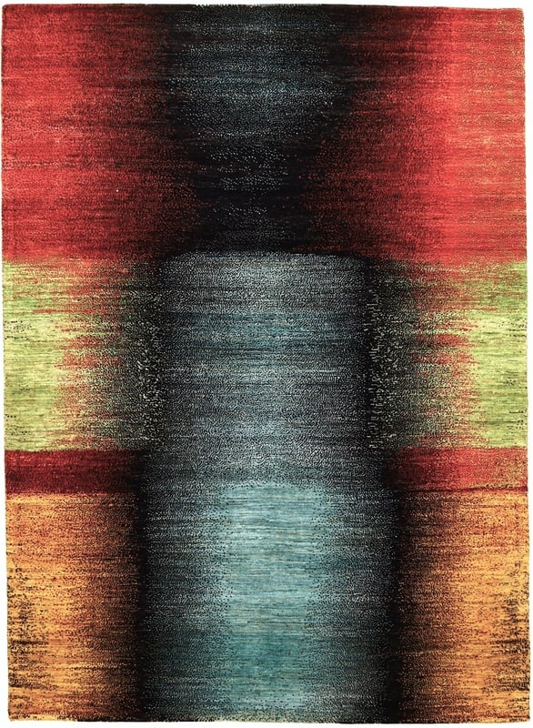 Orientteppich Indien 238 x 174 cm Wolle handgeknüpft Rot-Orange