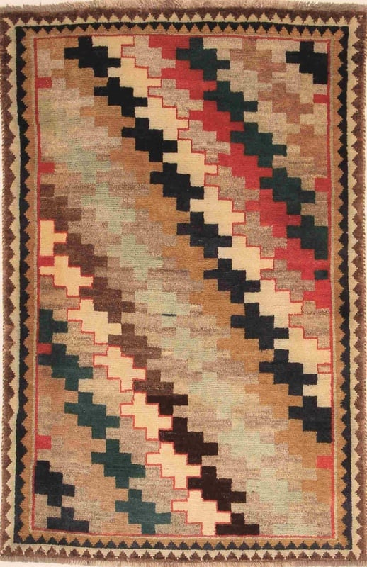 Perserteppich 151 x 100 cm Wolle handgeknüpft Gabbeh