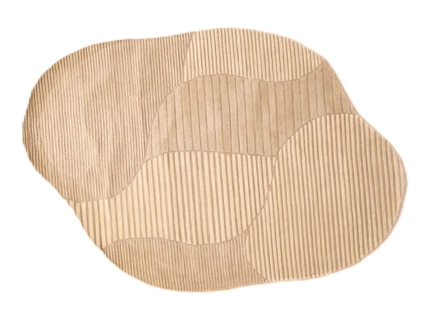 Orientteppich 230 x 160 cm Wolle handgetuftet weiß-beige