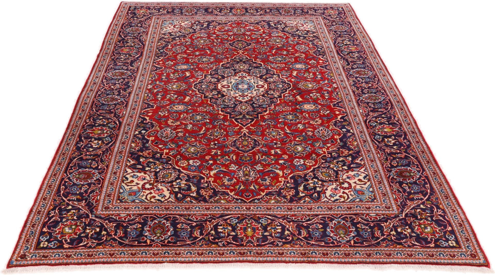 Perserteppich Kashan 200 x 298 cm Schurwolle handgeknüpft