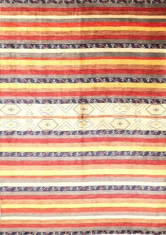 Orientteppich 217 x 156 cm Wolle handgeknüpft rot-orange