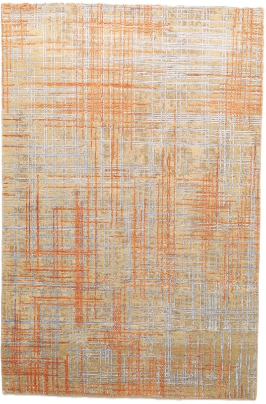 Orientteppich 184 x 121 cm Wolle und Seide handgeknüpft