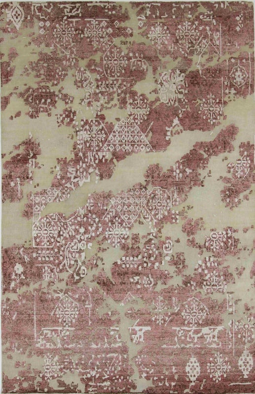 Orientteppich Indien 303 x 196 cm Bambusseide handgeknüpft