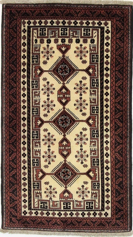 Perserteppich 172 x 98 cm Wolle handgeknüpft Belutsch