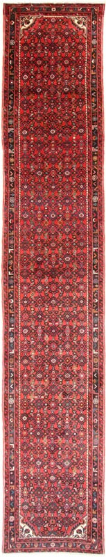 Perserteppich Hossenabad 494 x 87 cm Wolle handgeknüpft Läufer