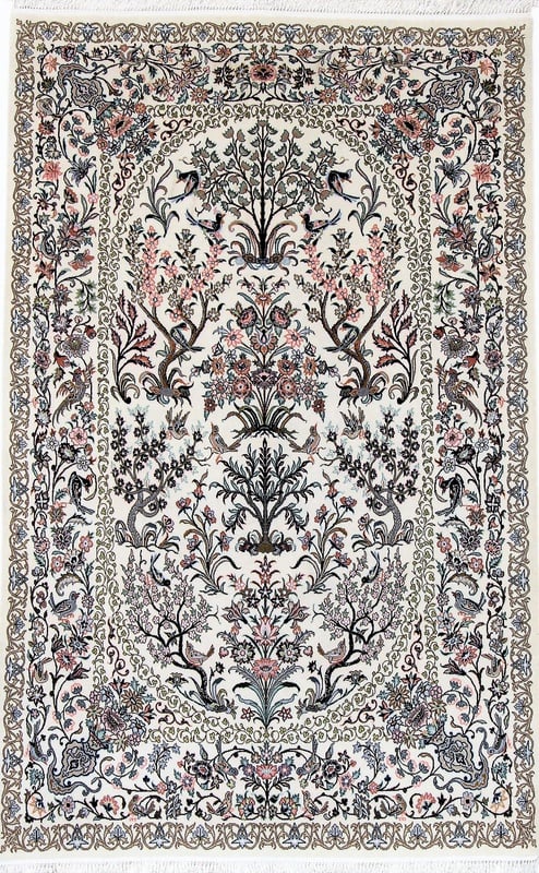 Perserteppich Isfahan 202 x 123 cm Wolle und Seide handgeknüpft