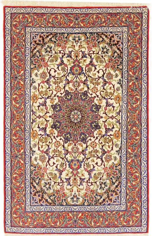 Perserteppich Isfahan 170 x 109 cm Wolle Seide handgeknüpft
