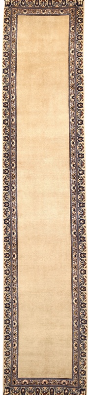 Perserteppich Kashan 485 x 105 cm Wolle handgeknüpft Rot-Orange