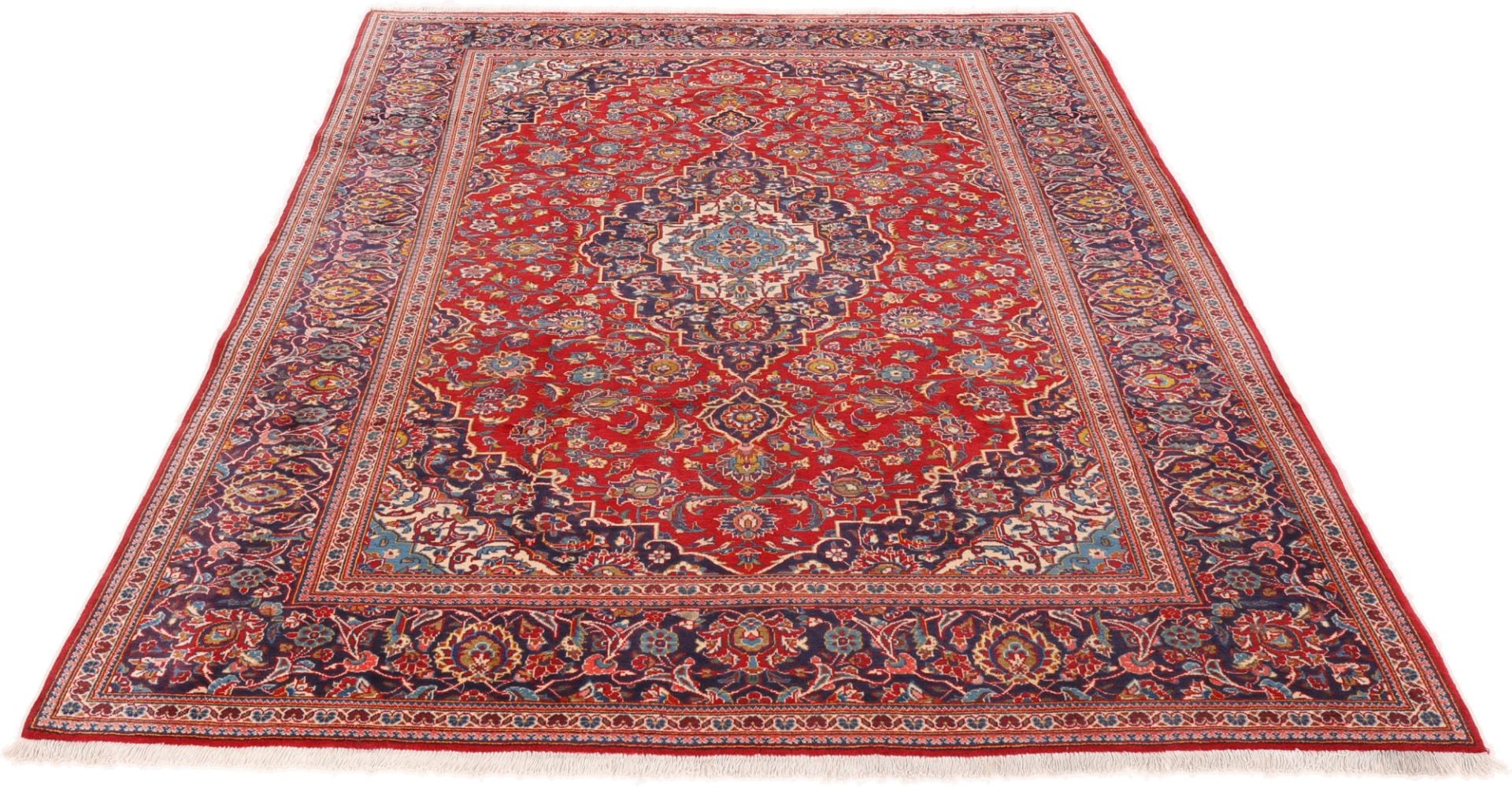 Perserteppich Kashan 223 x 318 cm Schurwolle handgeknüpft