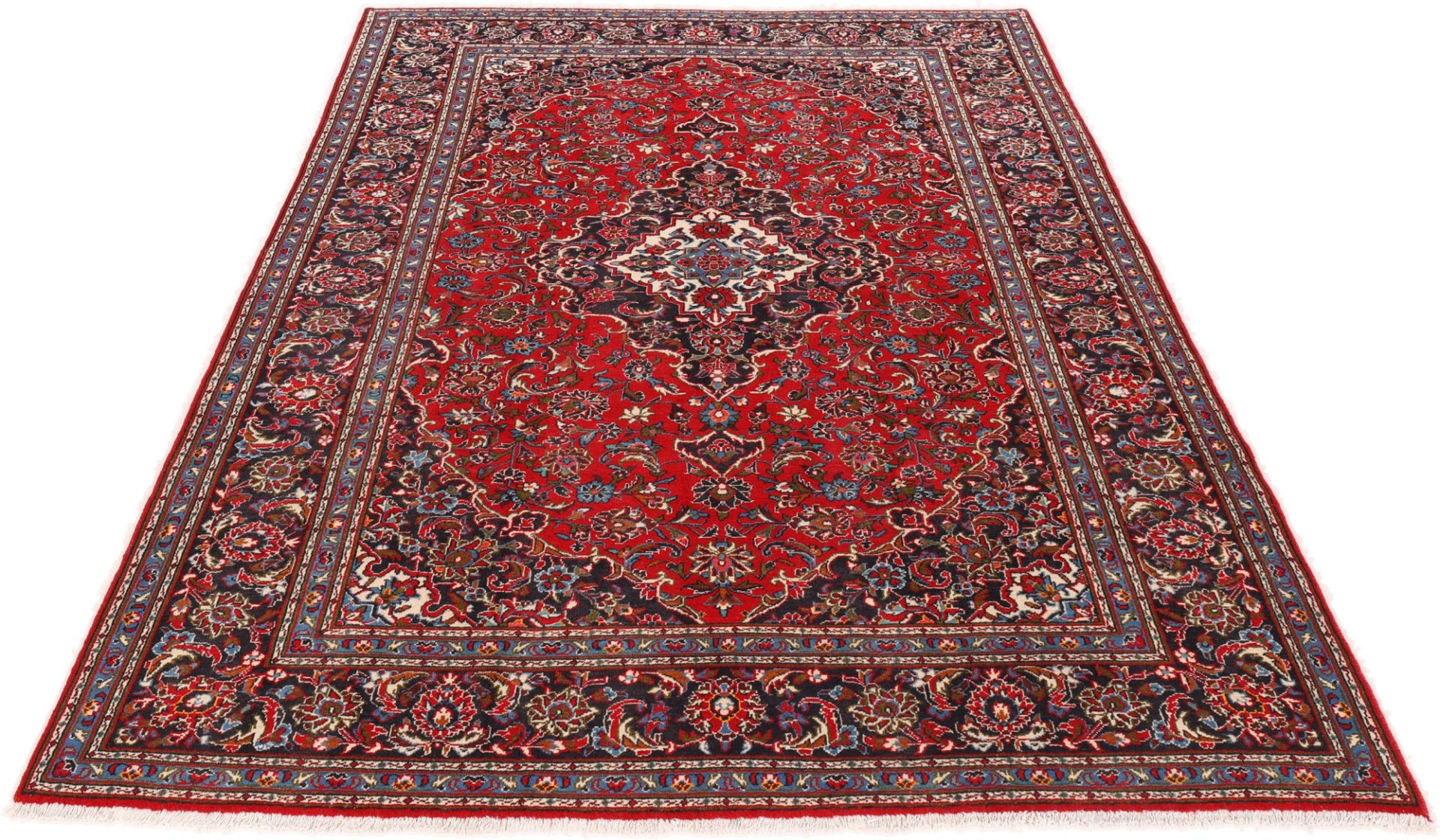 Perserteppich Kashan 204 x 317 cm Schurwolle-Seide handgeknüpft