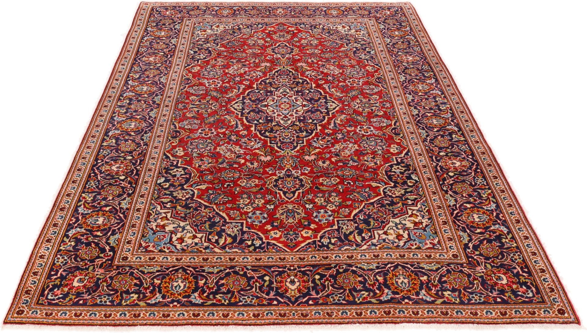 Perserteppich Kashan 203 x 318 cm Wolle und Seide handgeknüpft
