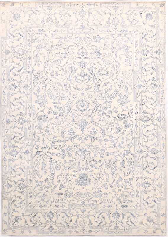 Orientteppich 241 x 173 cm Bambusseide handgeknüpft
