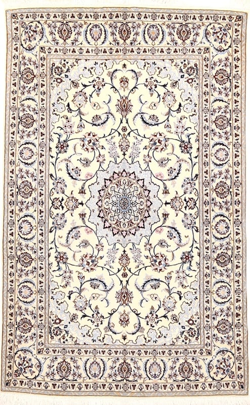 Perserteppich Nain 182 x 115 cm Wolle handgeknüpft antik