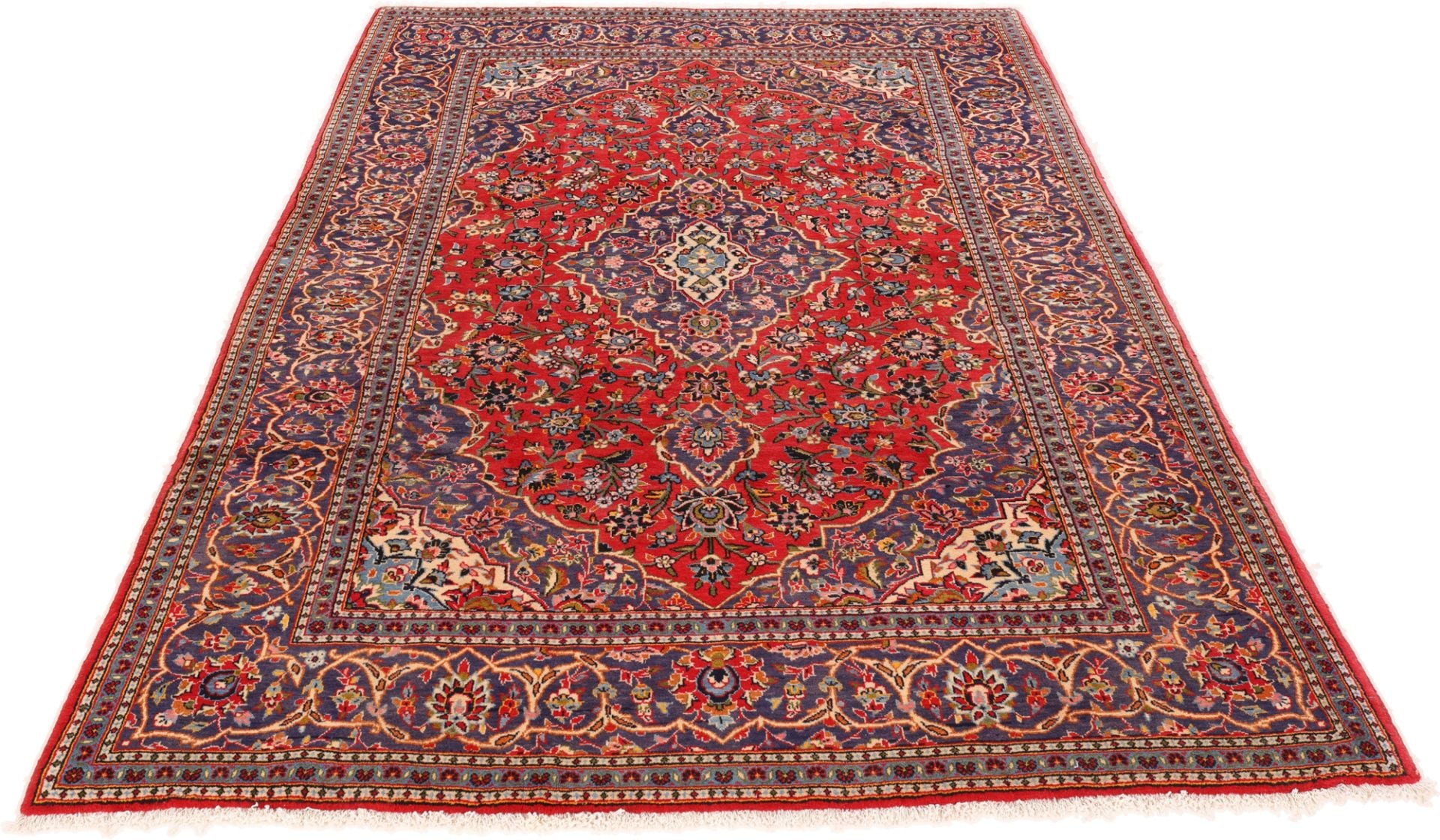 Perserteppich Kashan 209 x 310 cm Schurwolle handgeknüpft