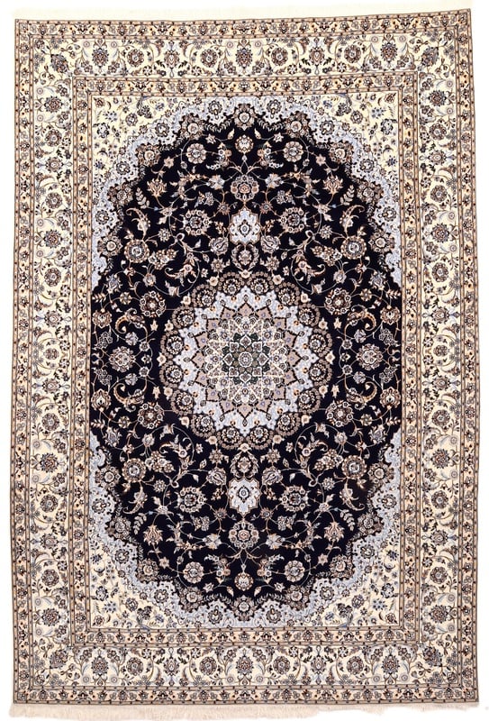 Perserteppich 378 x 257 cm Wolle Seide handgeknüpft