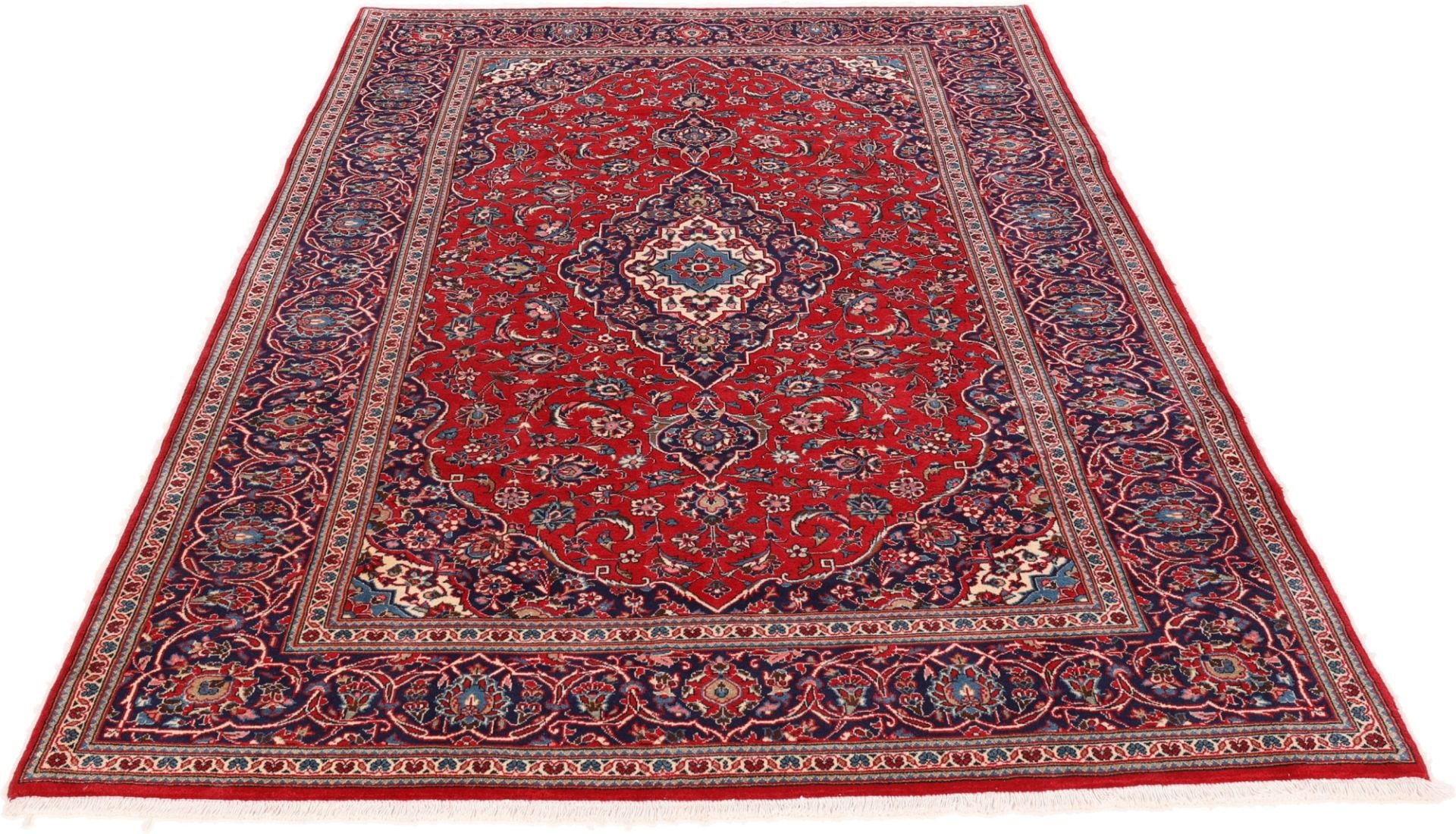 Perserteppich Kashan 200 x 301 cm Schurwolle handgeknüpft