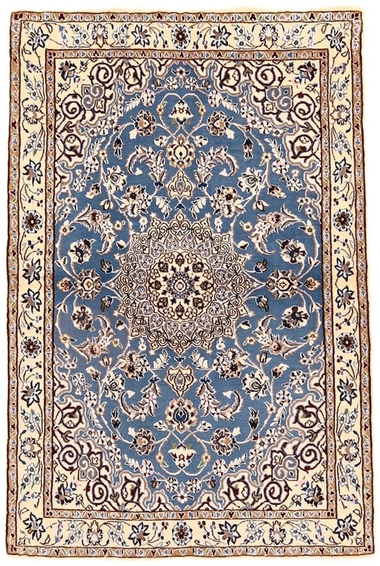 Perserteppich Nain 148 x 98 cm Wolle und Seide handgeknüpft