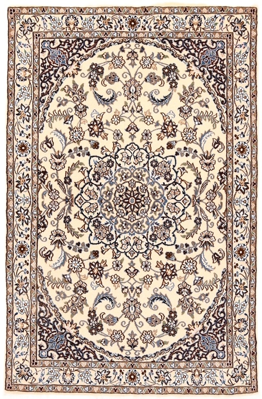 Perserteppich 153 x 99 cm Wolle und Seide handgeknüpft
