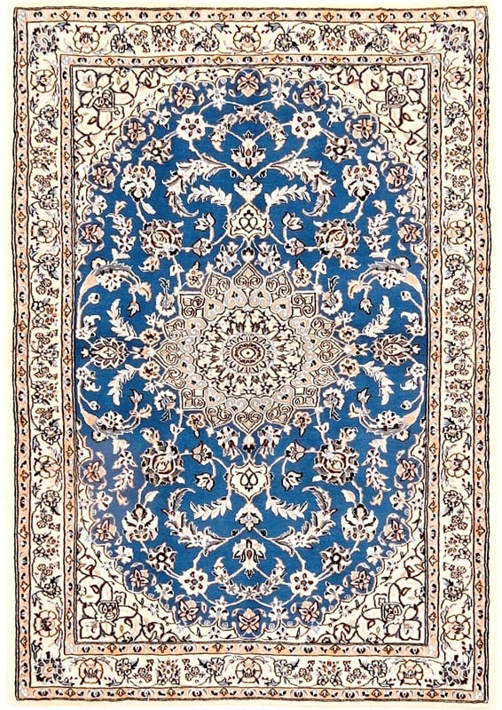 Perserteppich Nain 151 x 106 cm Wolle und Seide handgeknüpft