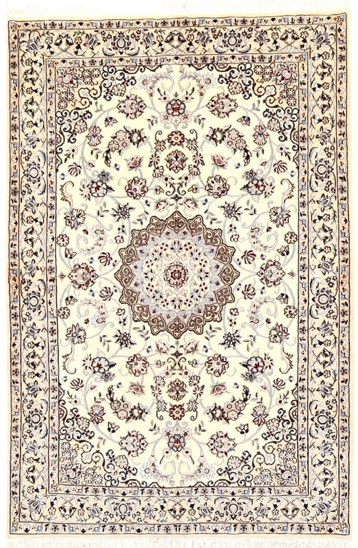 Perserteppich Nain 204 x 135 cm Schurwolle und Seide handgeknüpft