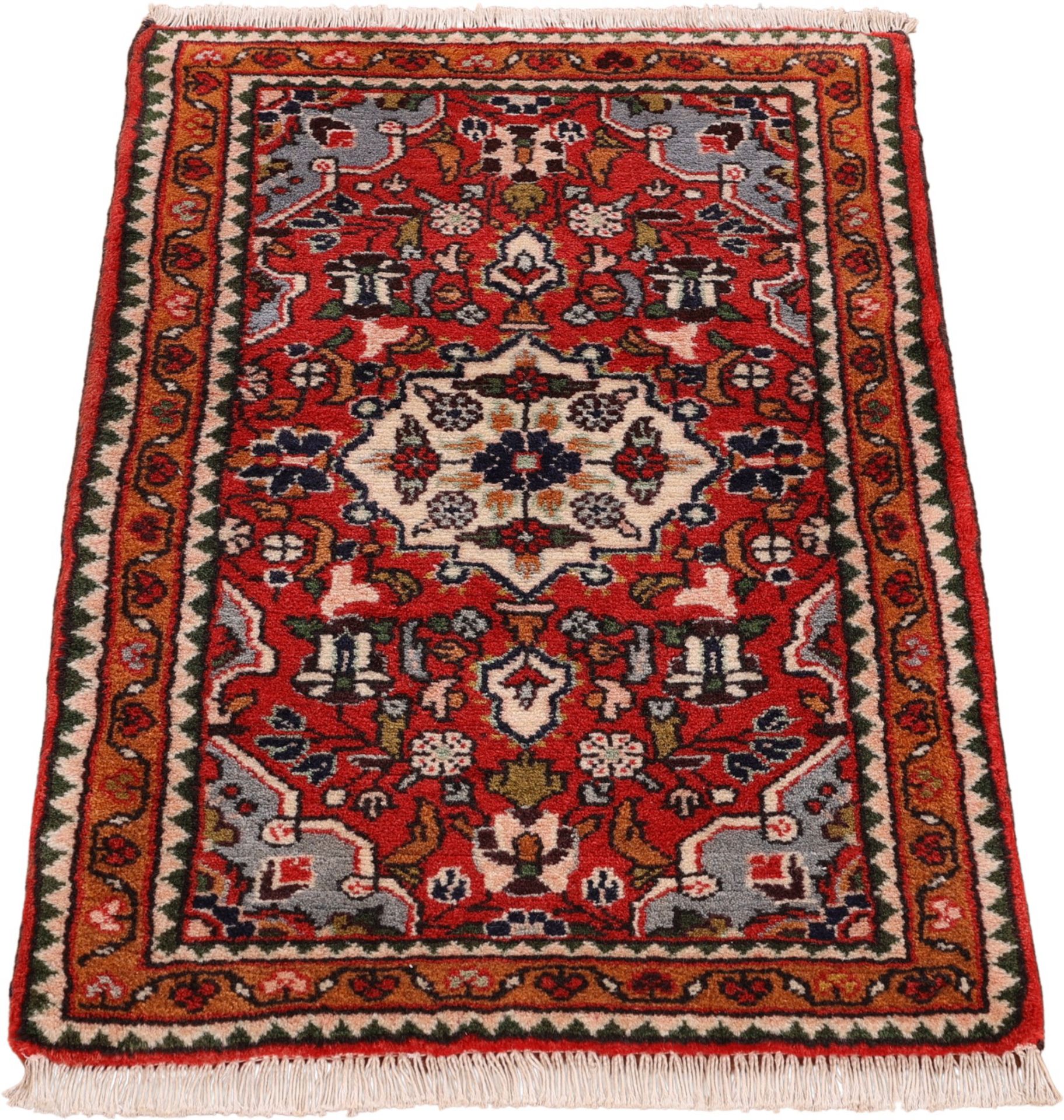 Perserteppich Hamadan 62 x 99 cm Schurwolle handgeknüpft Herati