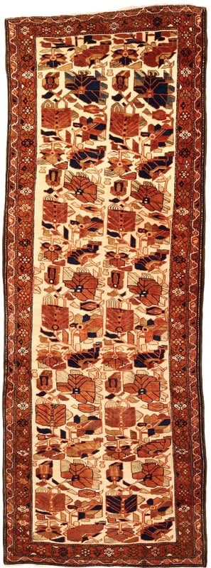 Perserteppich Azerbeijan 310 x 110 cm Wolle handgeknüpft Antik