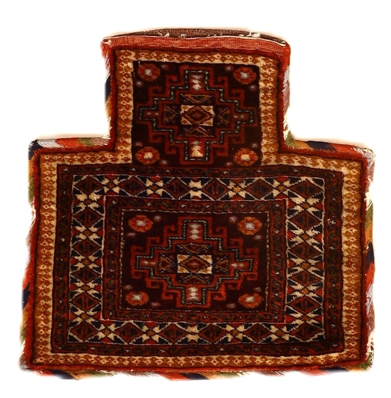 Perserteppich Belutsch 37 x 35 cm Wolle handgeknüpft antik