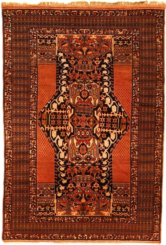 Perserteppich Persien 185 x 130 cm Wolle Seide handgeknüpft Antik