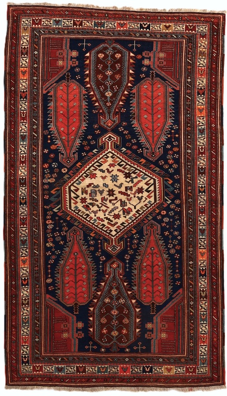 Perserteppich Malayer 209 x 121 cm Wolle handgeknüpft antik
