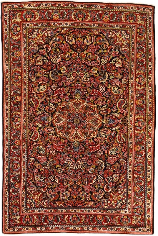 Perserteppich Sarough 200 x 134 cm Wolle handgeknüpft Antik