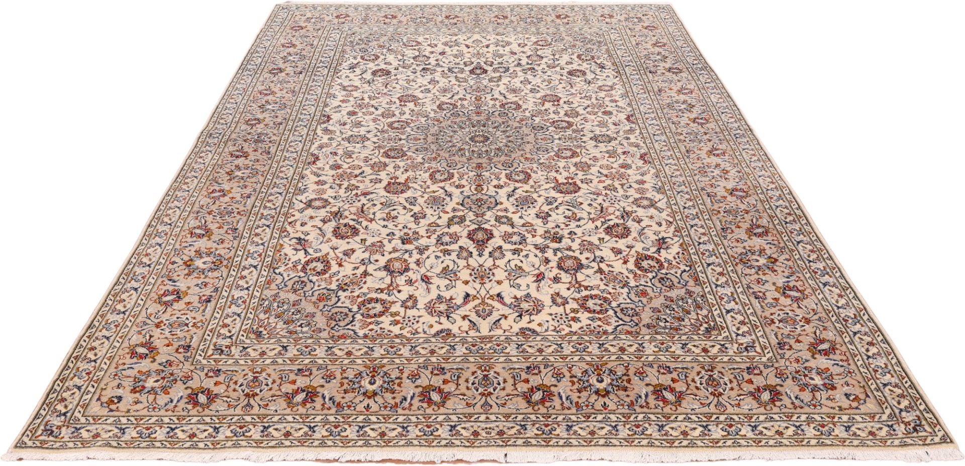Perserteppich Kashan 242 x 342 cm Schurwolle handgeknüpft