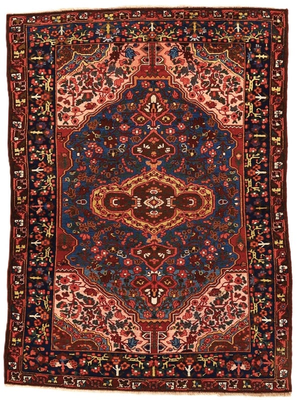 Perserteppich Bakhtiar 197 x 142 cm Wolle handgeknüpft Antik