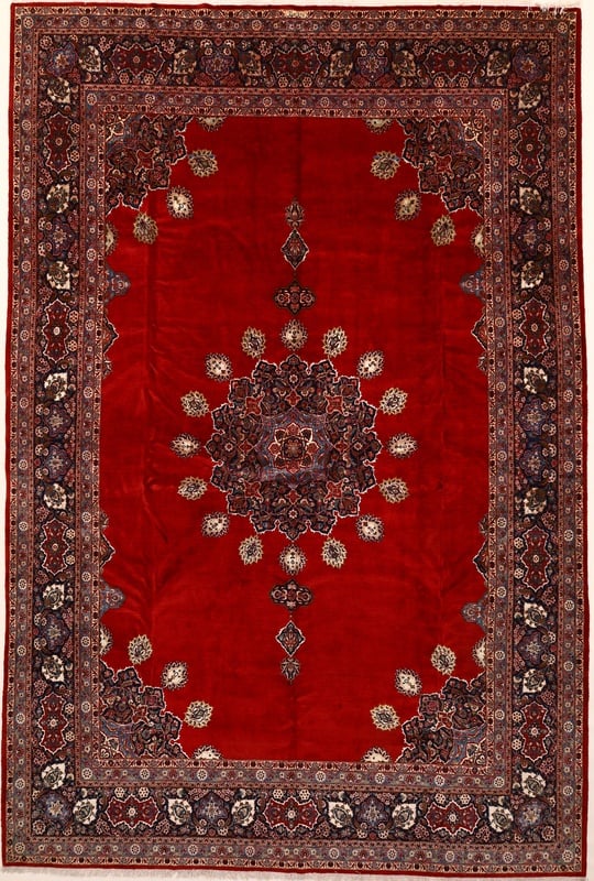 Perserteppich Kashan 488 x 325 cm Wolle handgeknüpft antik
