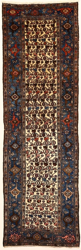 Perserteppich Malayer 387 x 120 cm Wolle handgeknüpft Antik