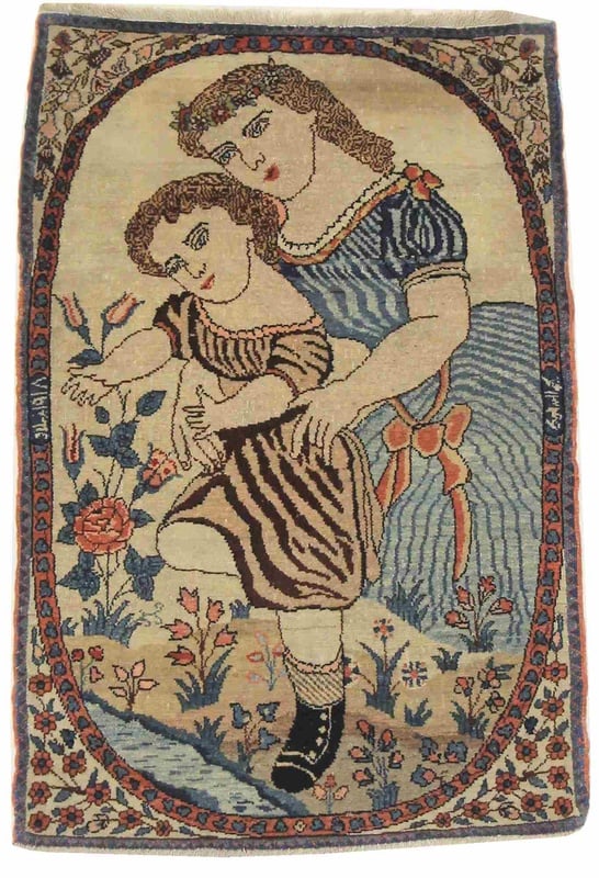Perserteppich Bakhtiar 90 x 61 cm Wolle handgeknüpft Antik
