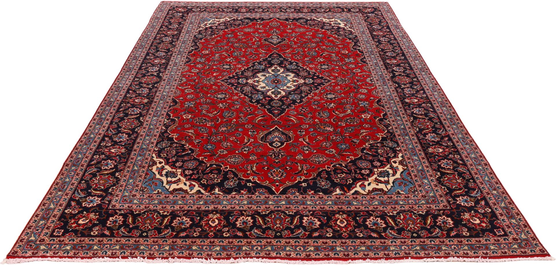 Perserteppich Kashan 236 x 345 cm Schurwolle handgeknüpft