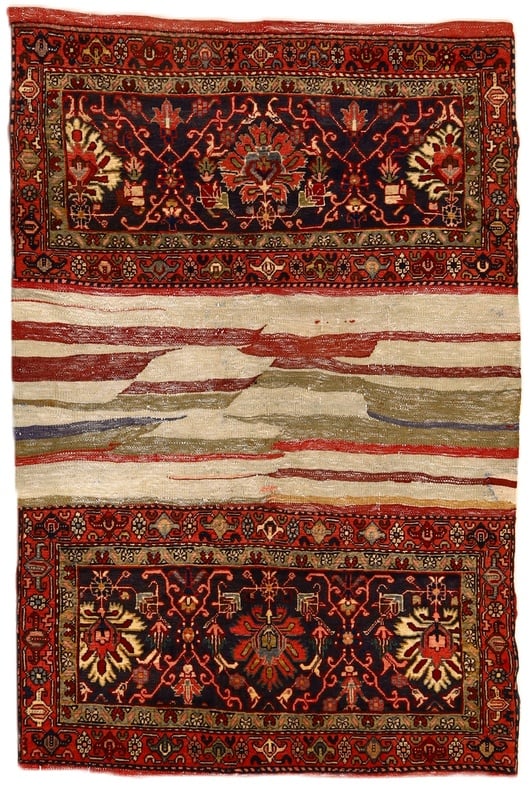 Perserteppich Heriz 204 x 140 cm Wolle handgeknüpft Antik