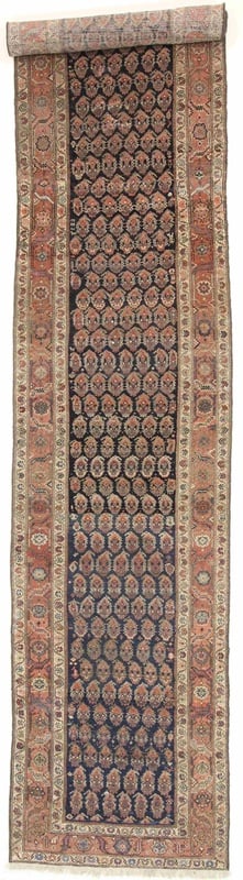 Perserteppich 590 x 90 cm Wolle handgeknüpft Läufer