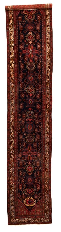 Perserteppich Malayer 490 x 95 cm Wolle und Seide handgeknüpft