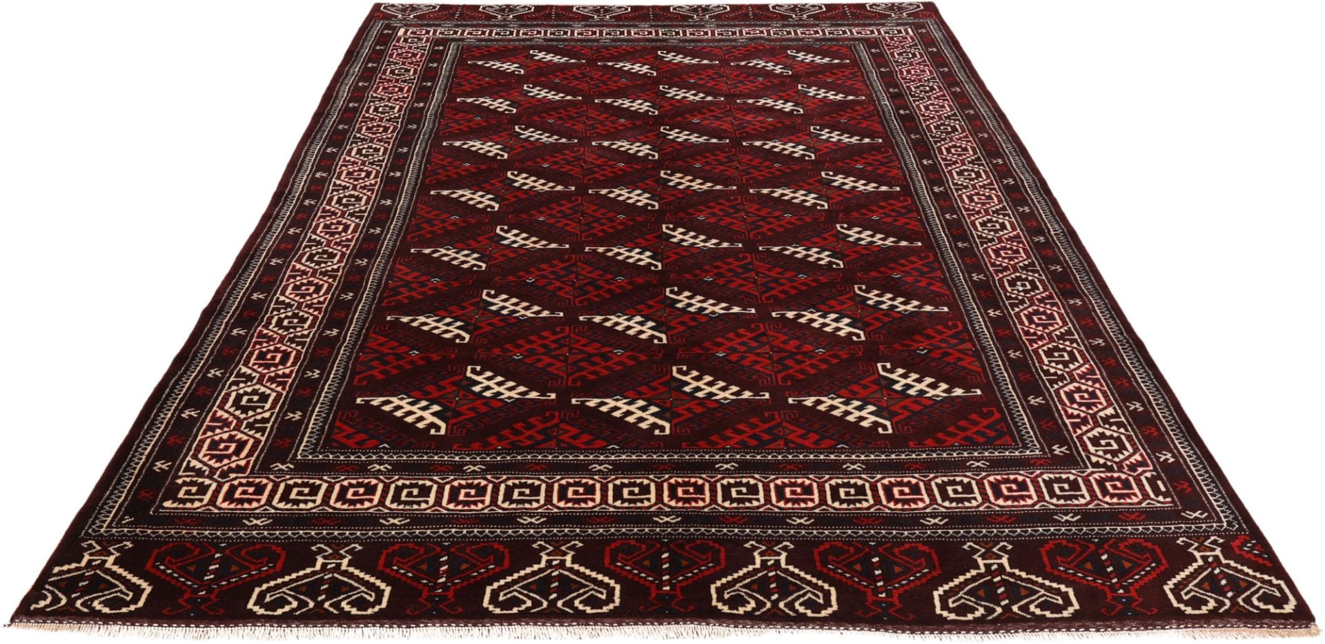 Perserteppich Turkmen 235 x 365 cm Schurwolle handgeknüpft