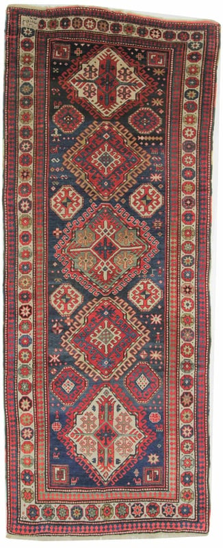 Orientteppich Russland 363 x 143 cm Wolle handgeknüpft Antik