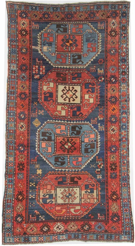 Orientteppich Russland 270 x 140 cm Wolle handgeknüpft antik