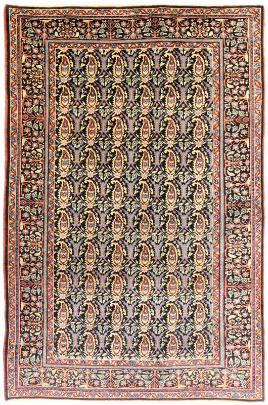 Perserteppich Semnan 230 x 150 cm Wolle handgeknüpft Antik