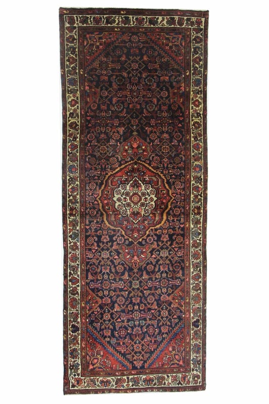 Perserteppich 286 x 105 cm Wolle handgeknüpft Antik